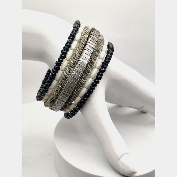 Vintage Natural Stone, Glass Beads, Mixed Medium Bracelet, Necklaces, 5 pieces - Picture 7 of 9